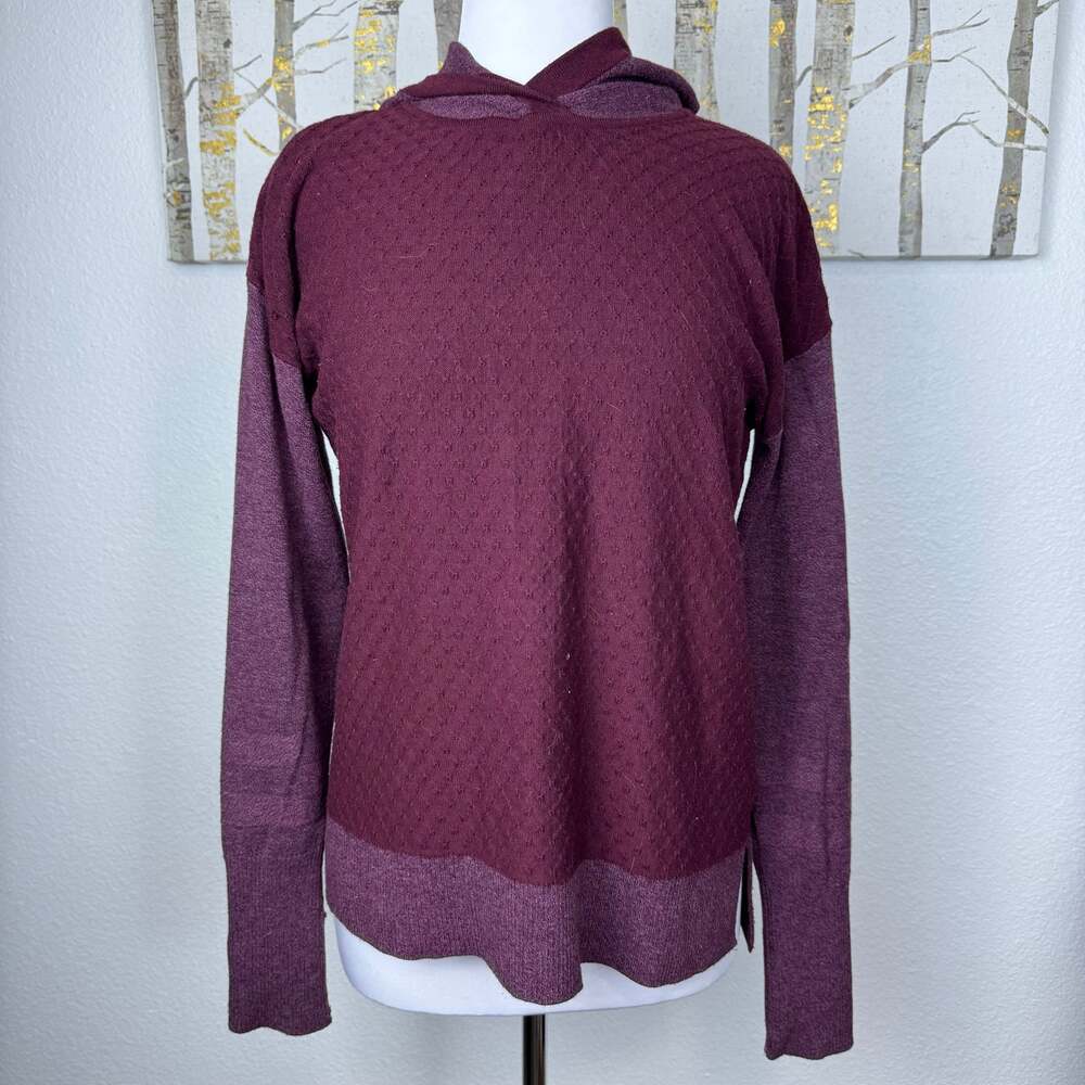 Smartwool Shadow Pine Hoodie Sweater Black Cherry Heather Medium